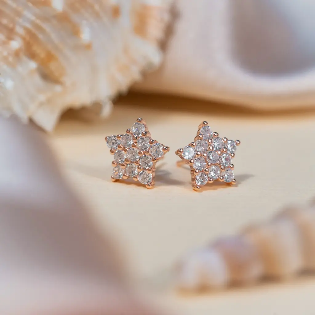 [T007(RG)] Star studs (Rose Gold)