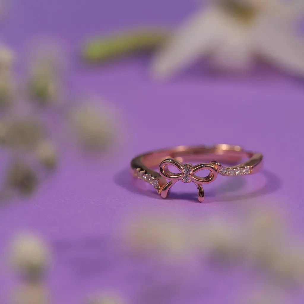 [R006 (RG)] Bow Ring (Rose Gold)