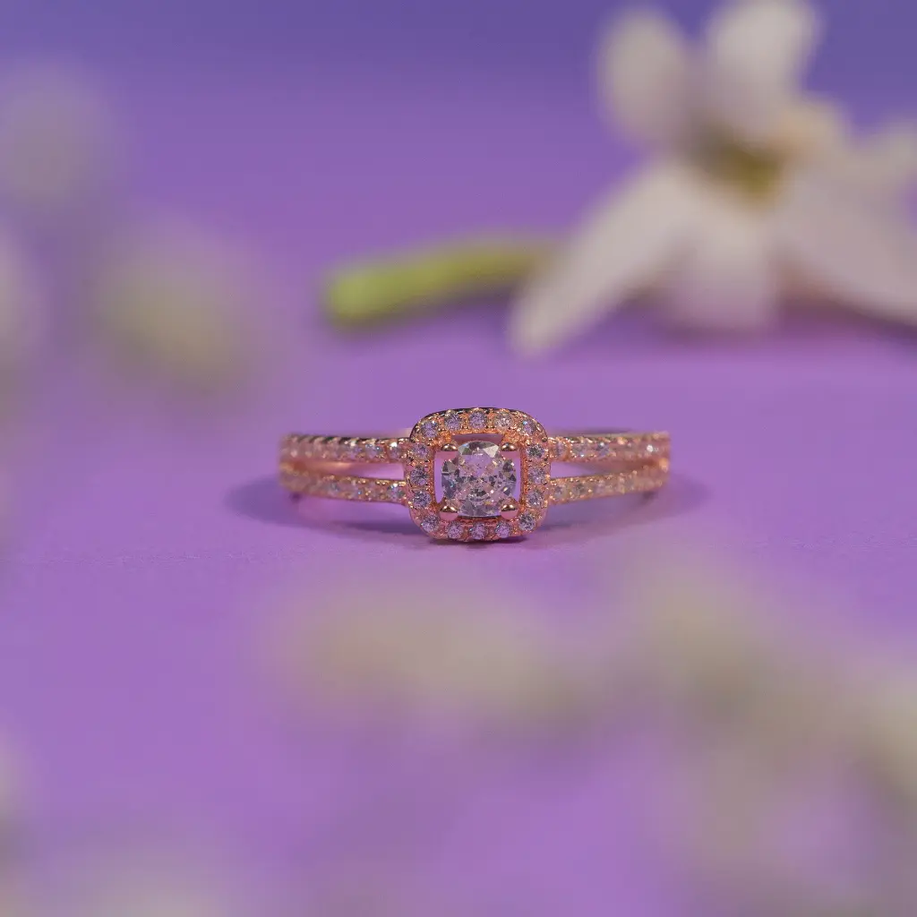 [R031 (RG)] Stone Ring (Rose Gold)