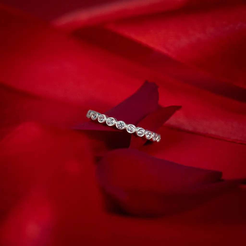 [R1022-6] Full stone Ring (US 6)