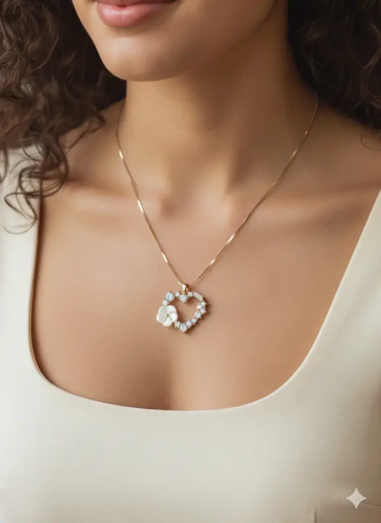[PN1015(RG)] Classy Heart Pendant  (Rose Gold)