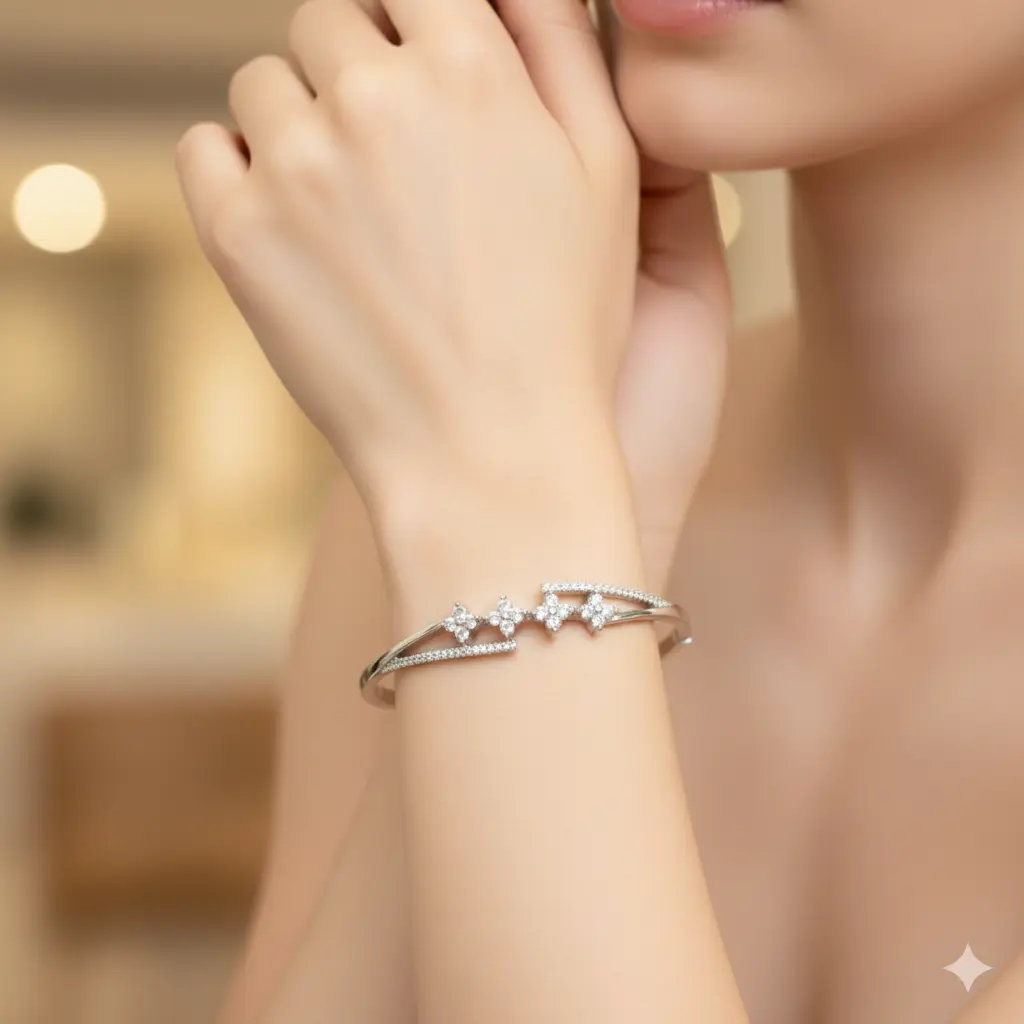 [BR036] Double layer flowers Kada Bracelet