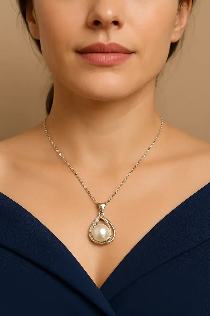 Drop Pearl Chain Pendant