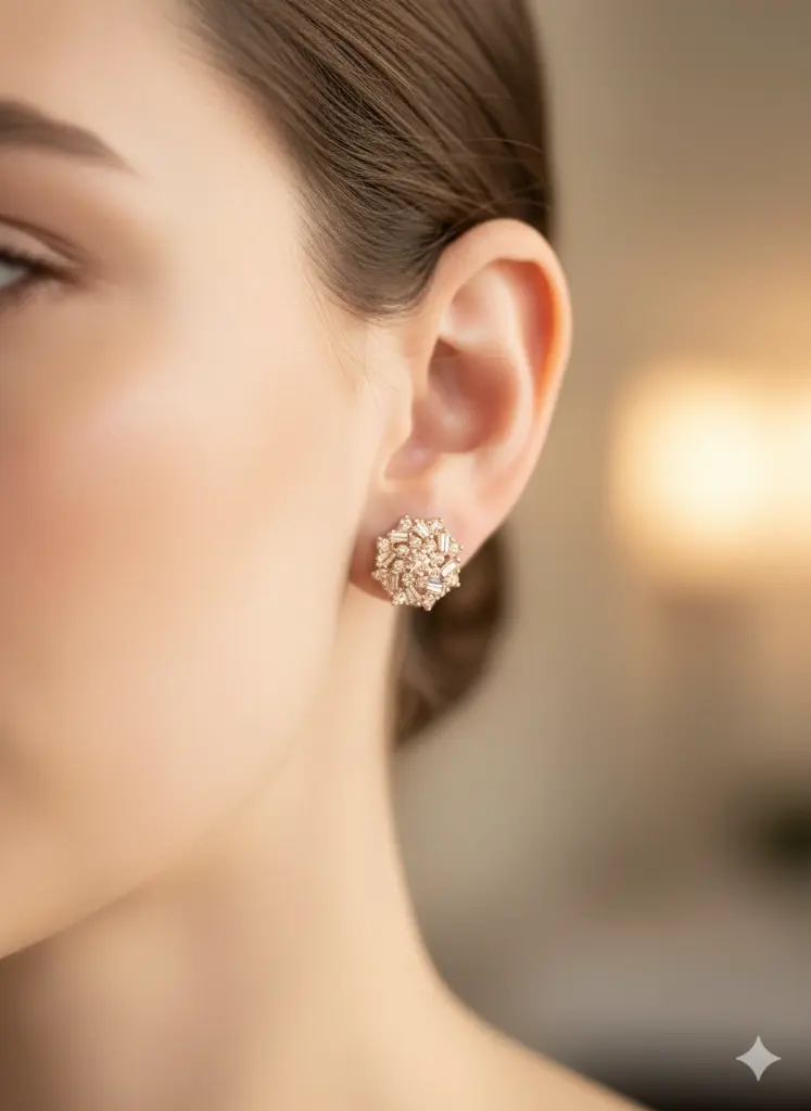 [T035] Curve Flower Tops (Rose Gold)