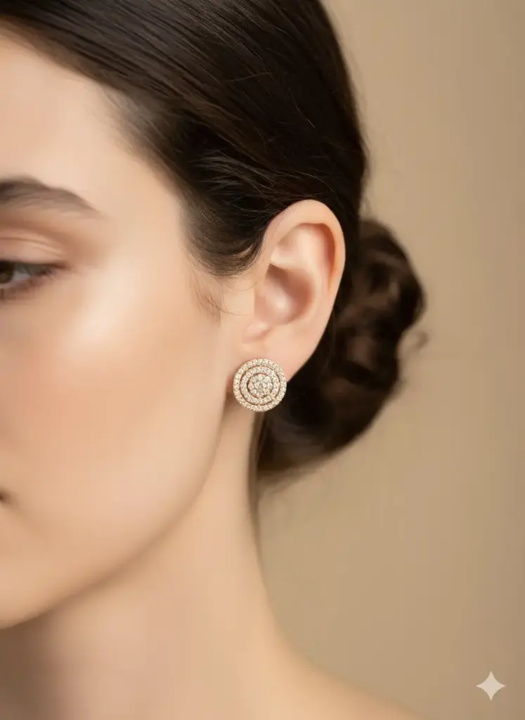 [T041] 3 Circle & Centre Stone Tops (Rose Gold)