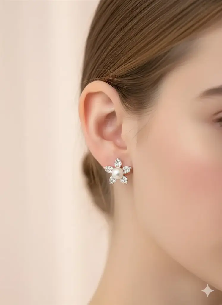 Flower with a centre Pearl Tops
