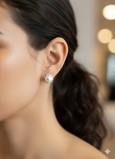 [T018] Big Pearl Studs