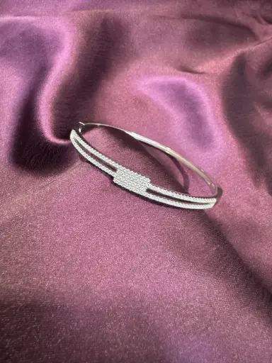 [BR035] Double layer zircon Kada Bracelet