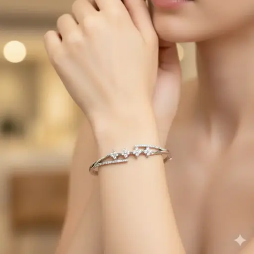 [BR036] Double layer flowers Kada Bracelet