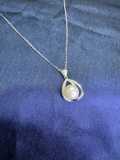 [CP1014-1] Drop Pearl Chain Pendant
