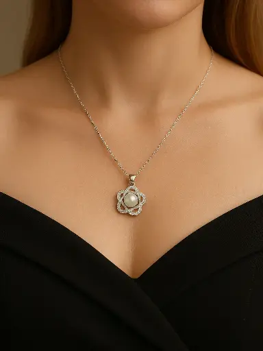 [CP1014-3] Star Pearl Chain Pendant