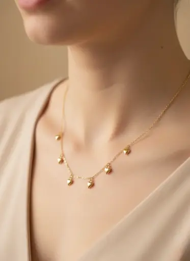 [C0002-9] Heart charms Necklace